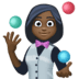 🤹🏿‍♀️ woman juggling: dark skin tone display on Facebook